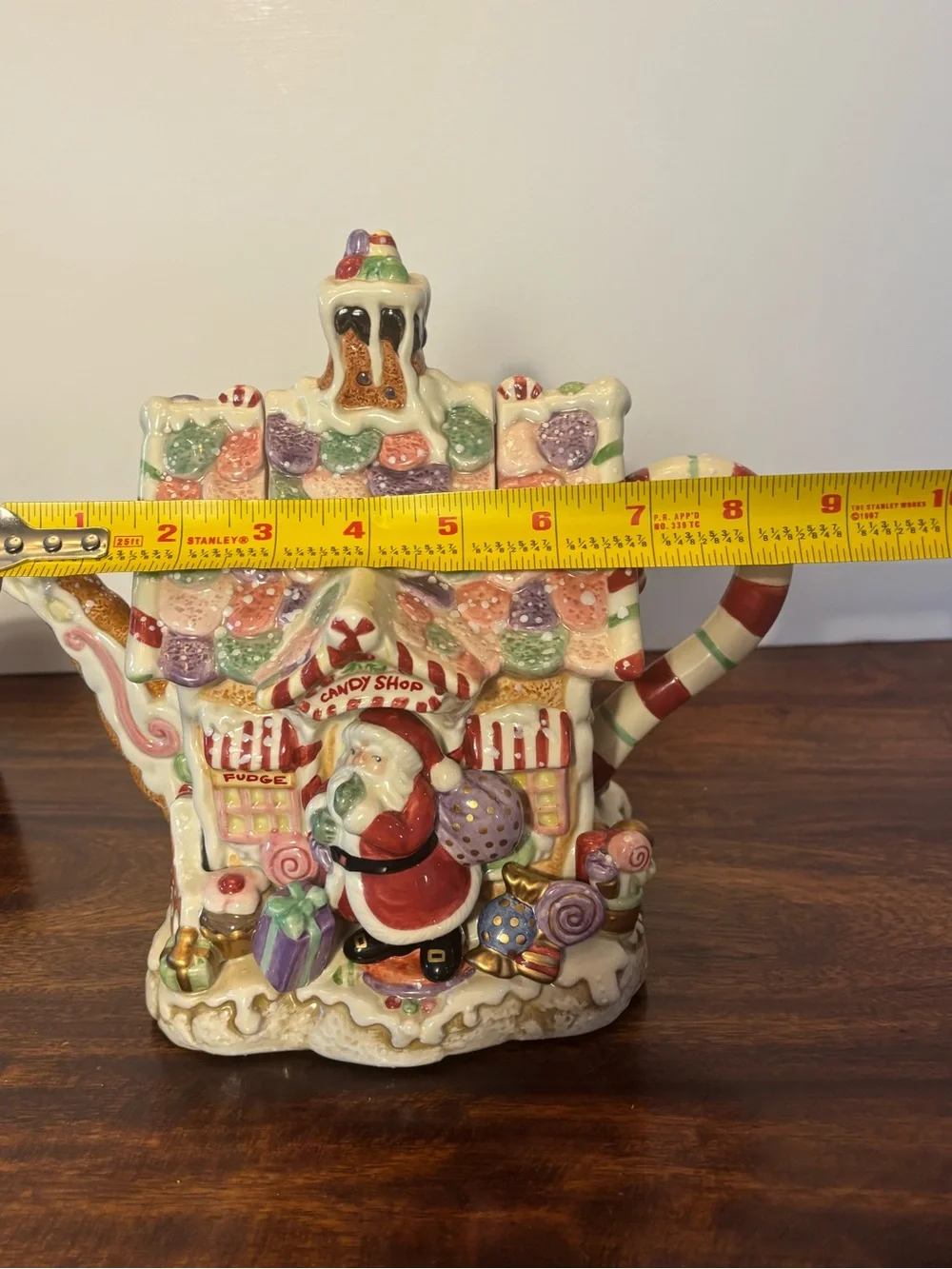 Fitz & Floyd Christmas Candy Land Express CANDY SHOP Teapot No Box EUC